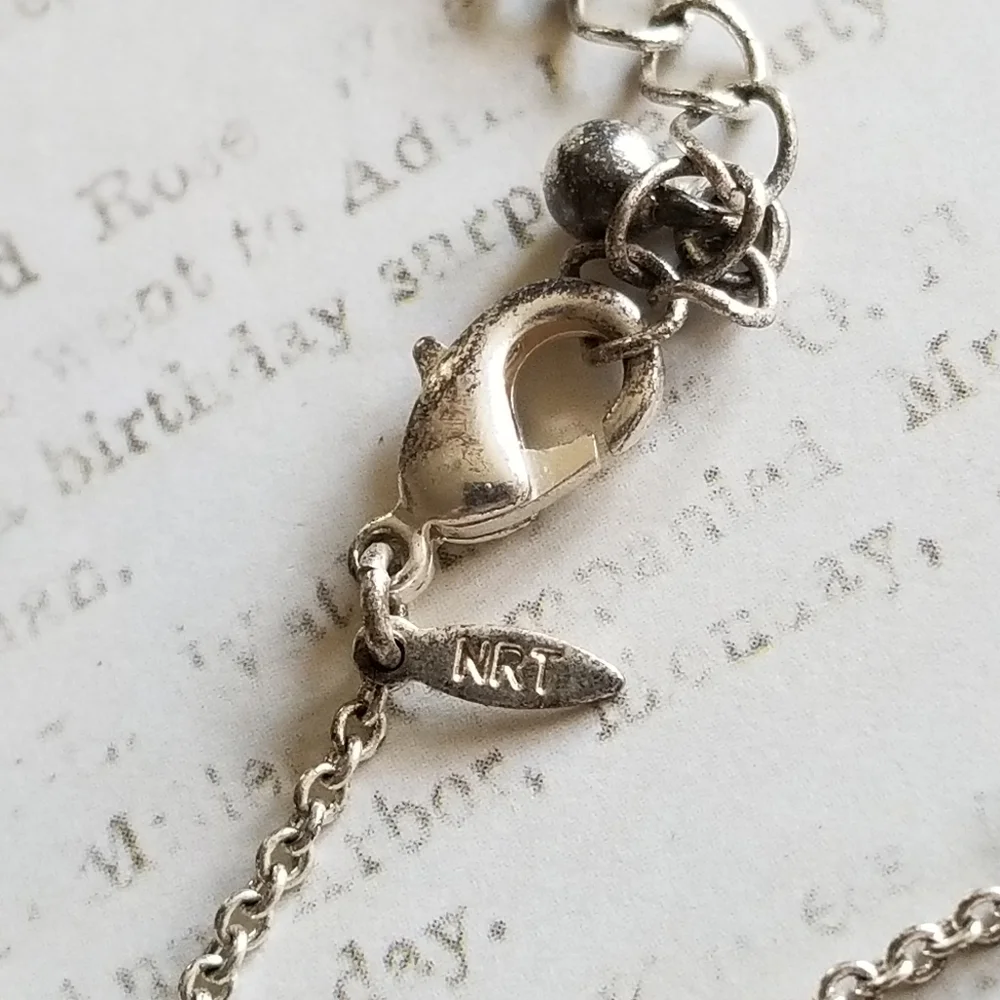 Dainty vintage ankle bracelet anklet silver tone NRT